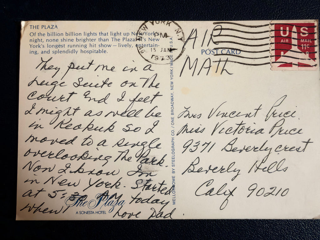 Postcard from Vincent: New York 1973