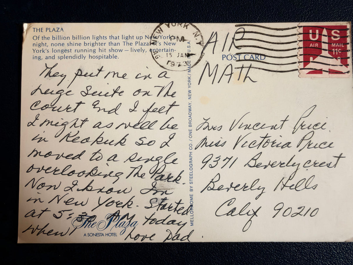 Postcard from Vincent: New York 1973