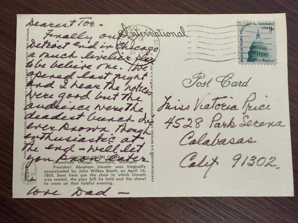 Postcard from Vincent: Michigan 1970s