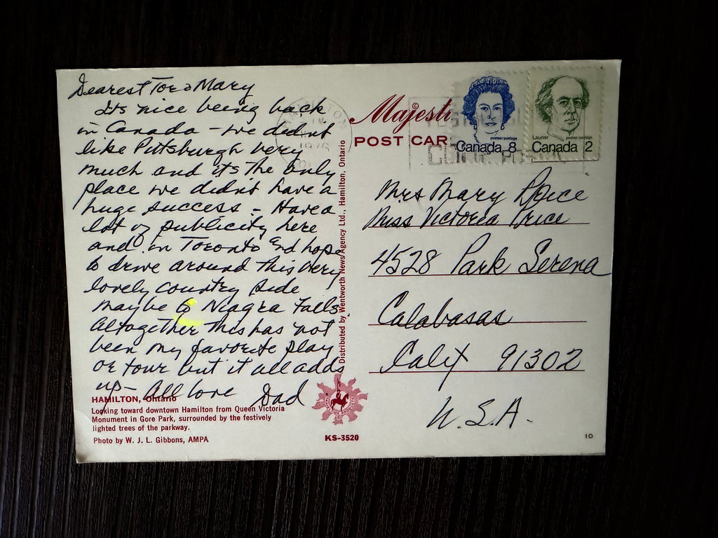 Postcard from Vincent: Toronto 1970s