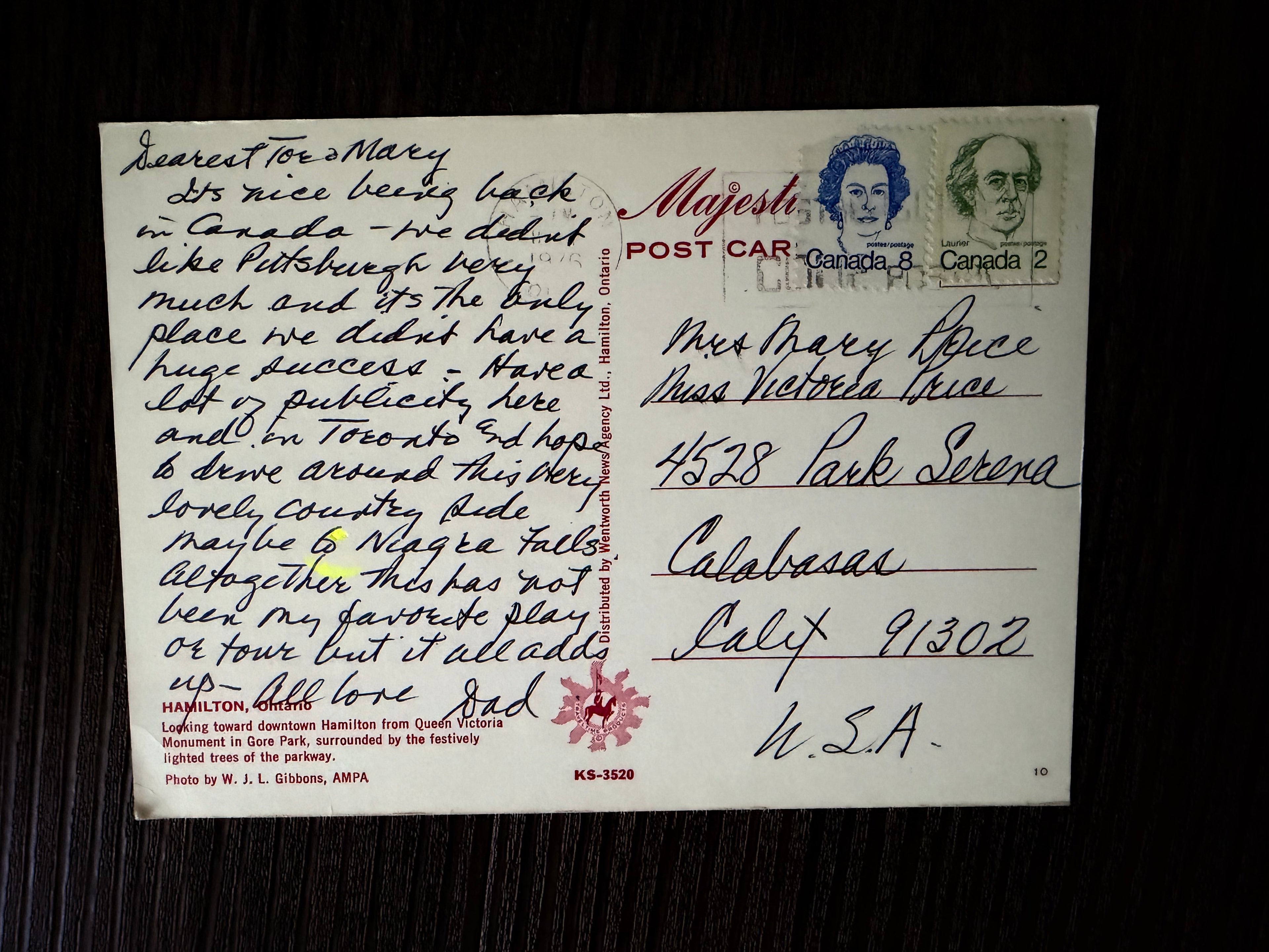 Postcard from Vincent: Toronto 1970s