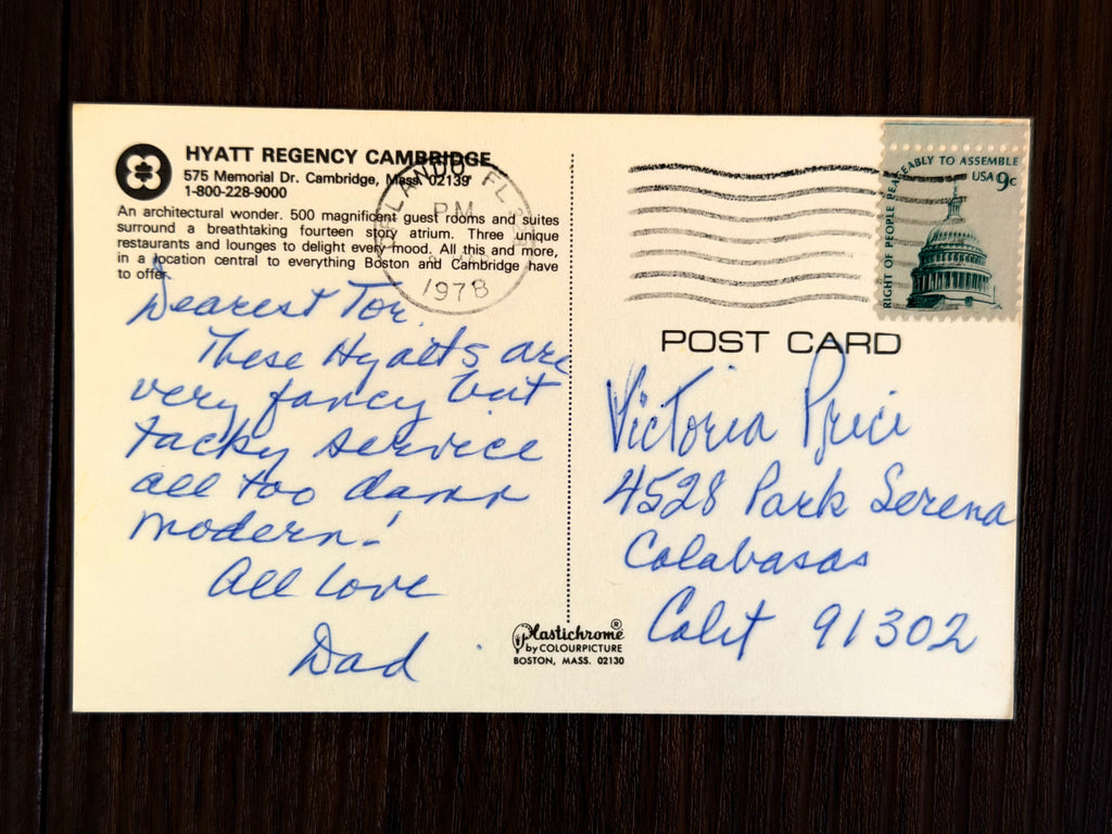 Postcard from Vincent: Cambridge MA 1977