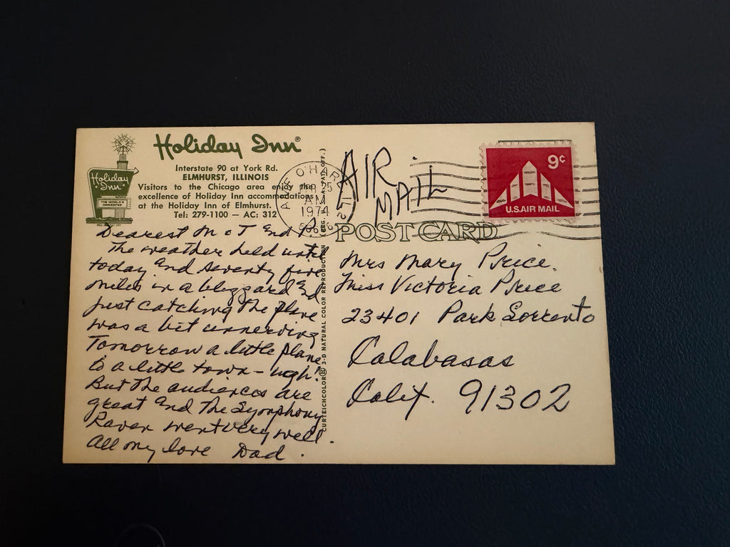 Postcard from Vincent: Chicago 1974