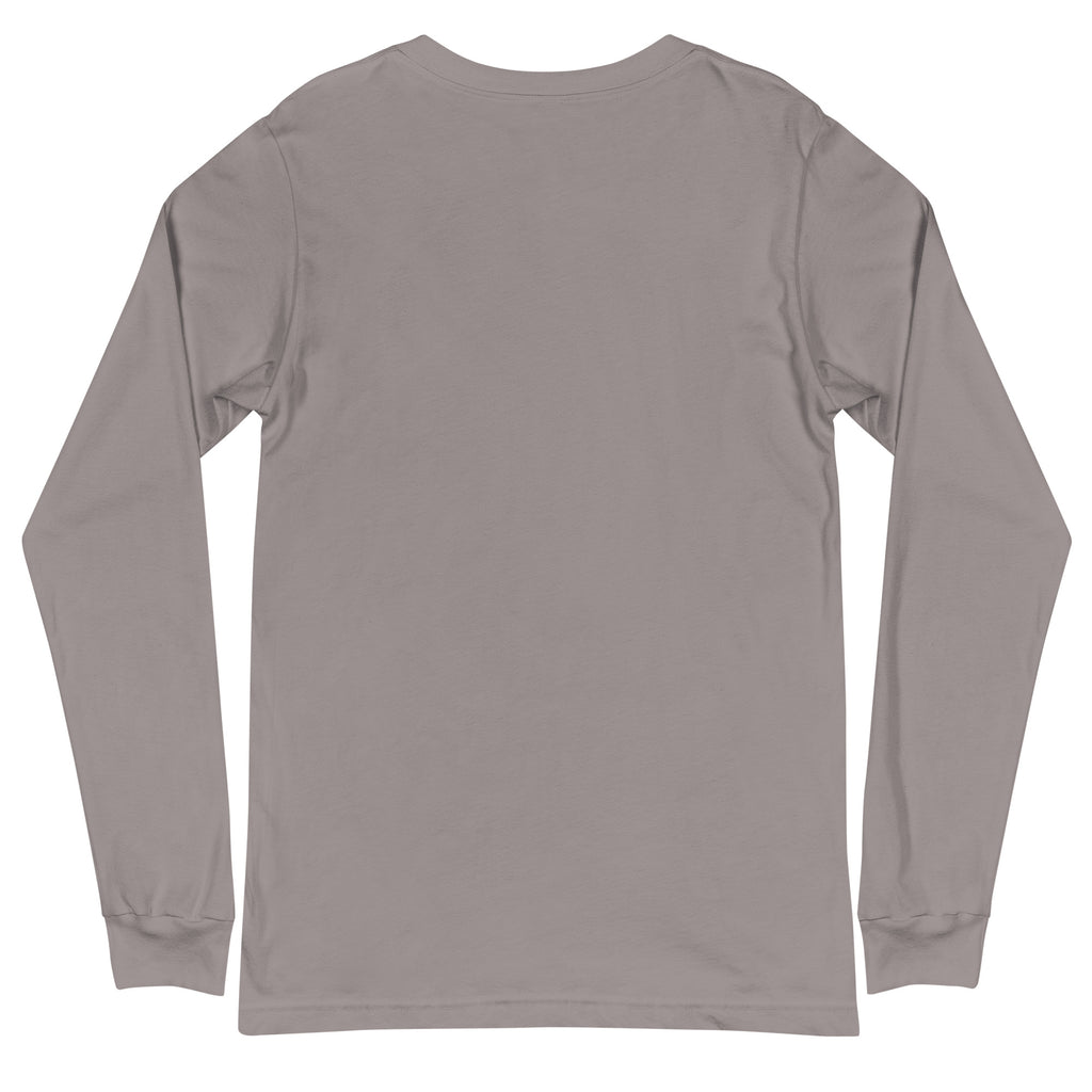 Plain gray long-sleeve shirt on a white background
