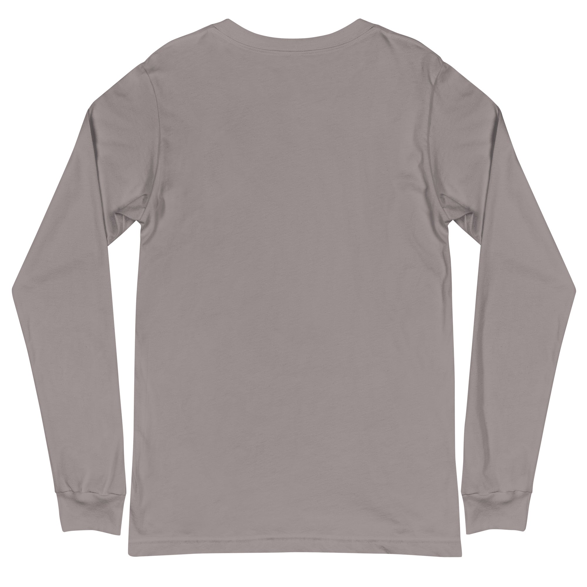 Plain gray long-sleeve shirt on a white background