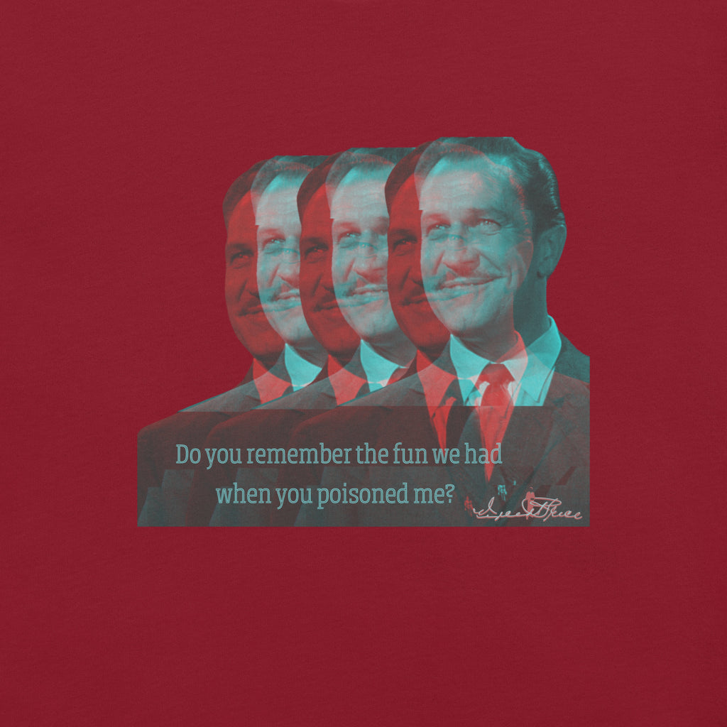 Multiple images of a man with a red background and text