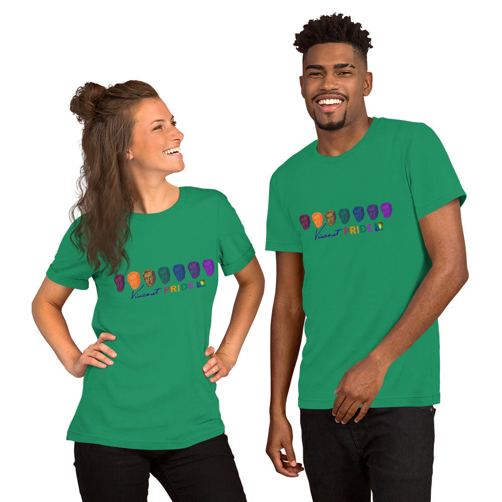 Two people wearing green t-shirts with a 'Neurodivergent' graphic design on a white background.