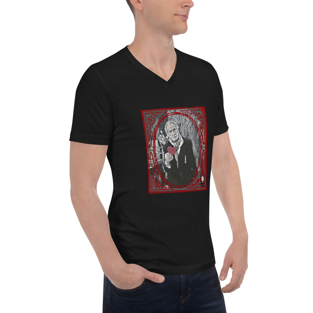 Unisex Valentine Vincent V-Neck Black T-Shirt